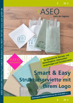 Strukturservietten mit Logodruck