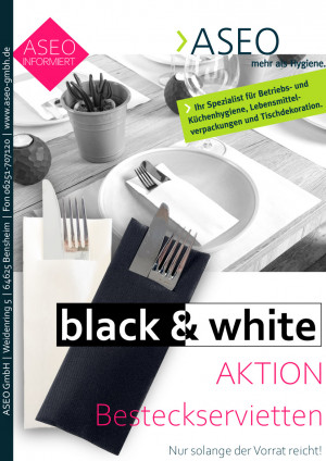 Aktion black & white Besteckservietten