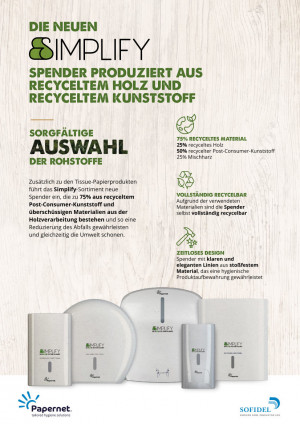 SIMPLIFY -  Spender aus recyceltem Holz & Kunststoff
